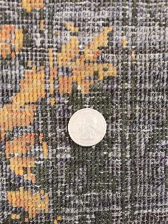 Oushak Floral Wool & Silk Rug - 9' 06" x 13' 10" - Black Grey Rust - Hand Knotted Wool & Silk Classic Traditional Oushak Rug