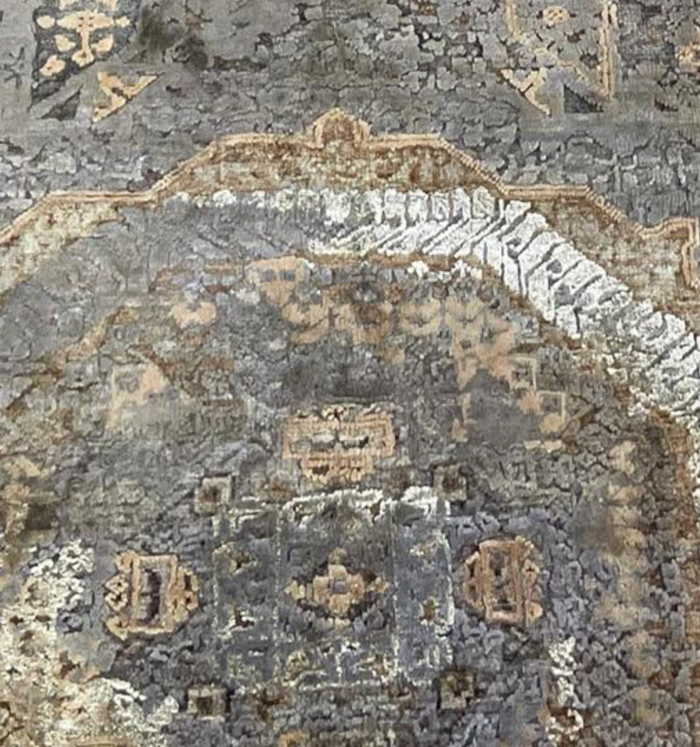Pearl Collection Wool & Silk Rug - 10'x14' & 12'x15' - Grey Light Blue Brown Rust - Hand Knotted Wool & Silk Modern Contemporary Tribal Boho Rug