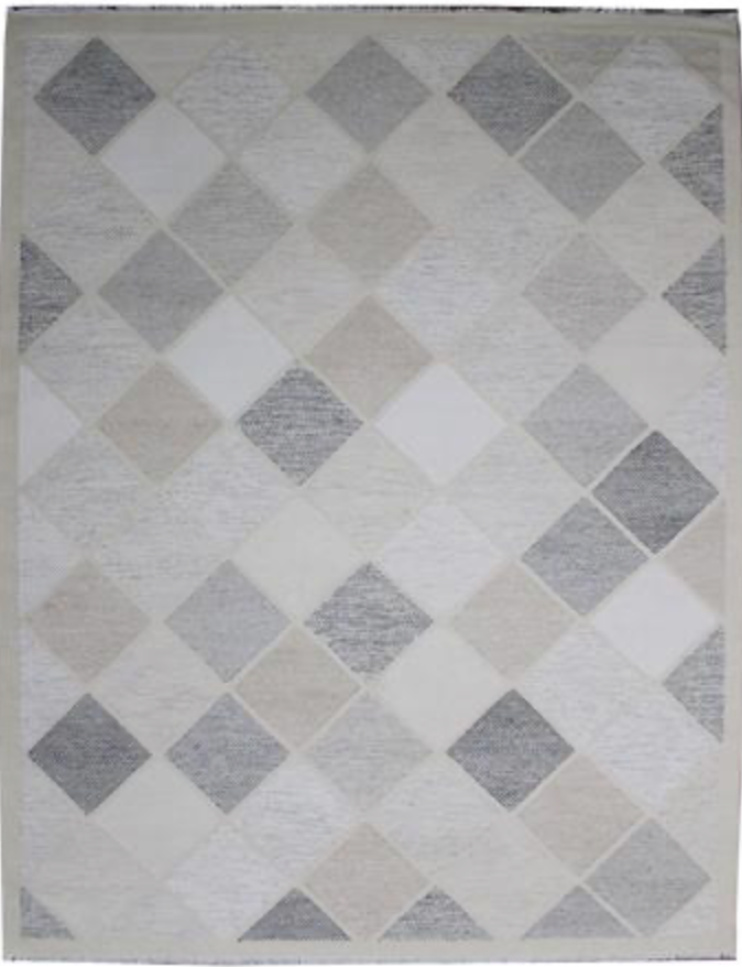Scandinavian Collection - Multiple Sizes - White Grey Black Camel - Hand Made Wool Flat Weave Scandinavian Design Runner & Rug