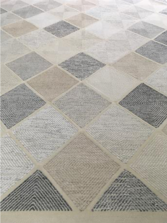 Scandinavian Collection - Multiple Sizes - White Grey Black Camel - Hand Made Wool Flat Weave Scandinavian Design Runner & Rug