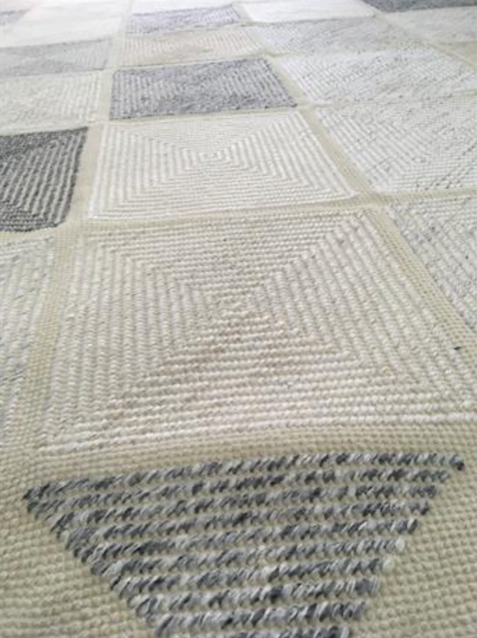 Scandinavian Collection - Multiple Sizes - White Grey Black Camel - Hand Made Wool Flat Weave Scandinavian Design Runner & Rug