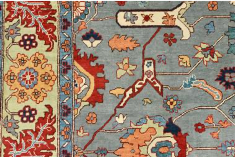 Caucasian Collection -  7' 11" x 9' 11" - Light Grey Multicolor - Hand Knotted Traditional Classic Wool Area Rug