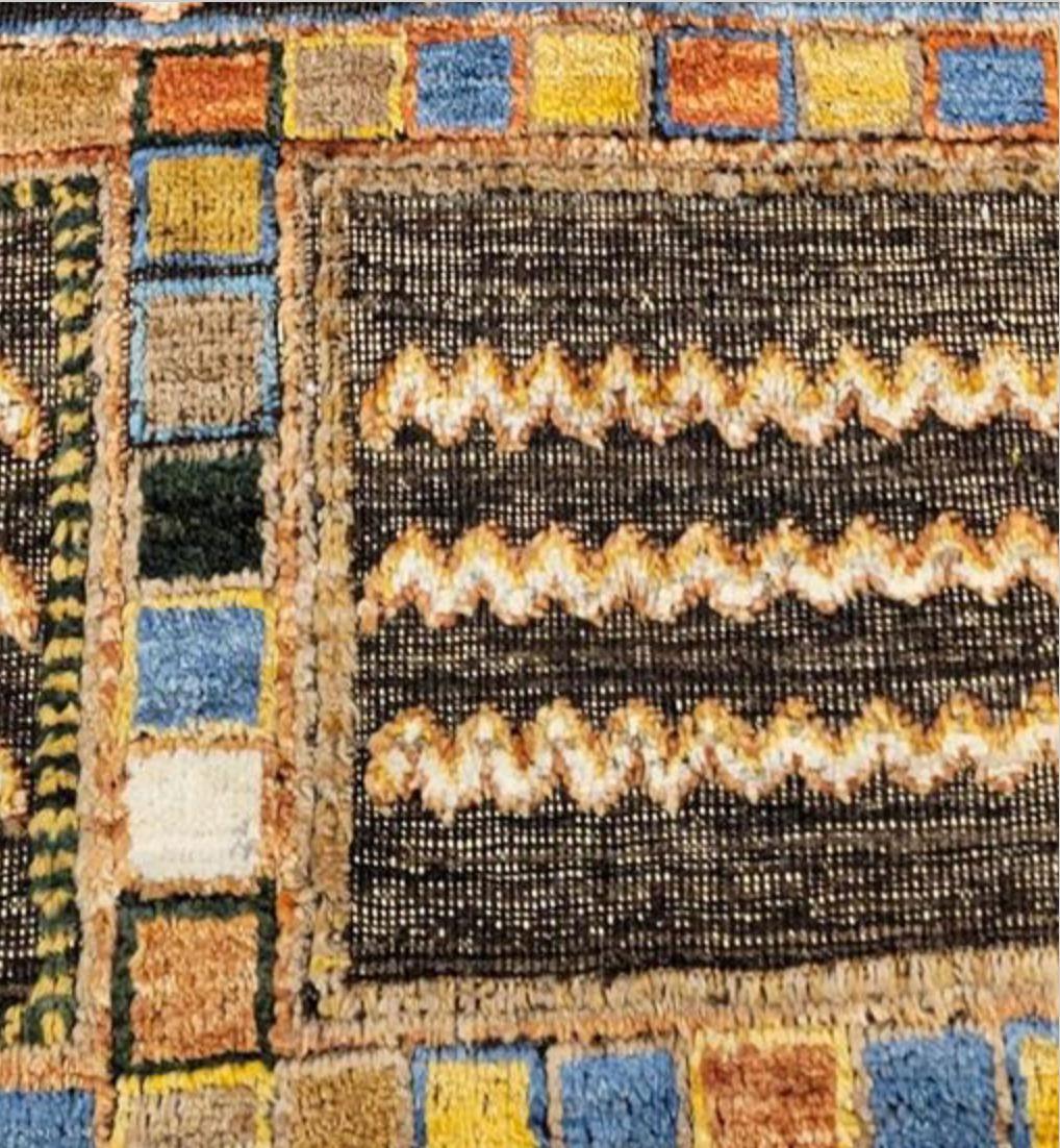 Souf Collection - 12' 06" x 14' 07"  - Moroccan Shag Style High/Low - Brown Multicolor - Hand Made Wool Extra Large Area Rug