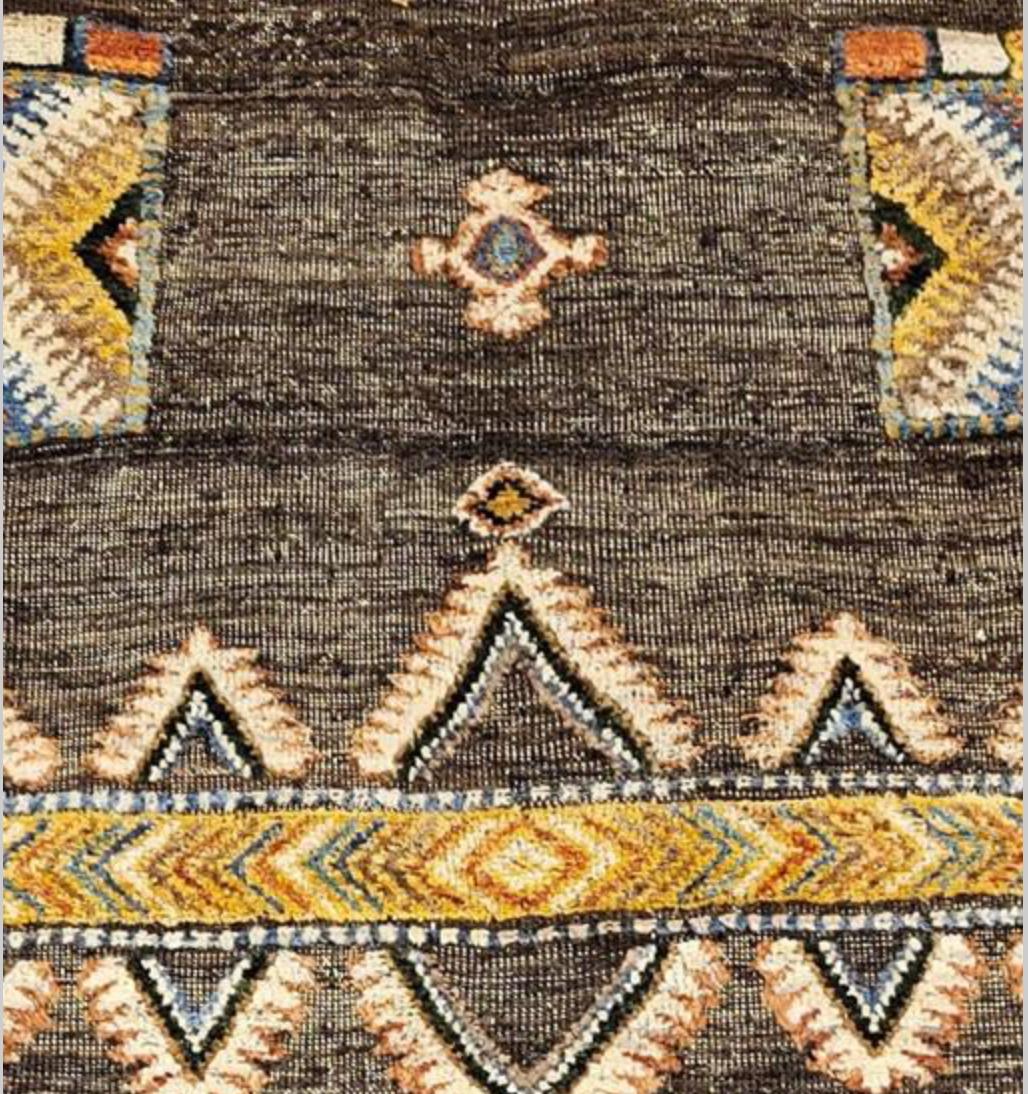 Souf Collection - 12' 06" x 14' 07"  - Moroccan Shag Style High/Low - Brown Multicolor - Hand Made Wool Extra Large Area Rug