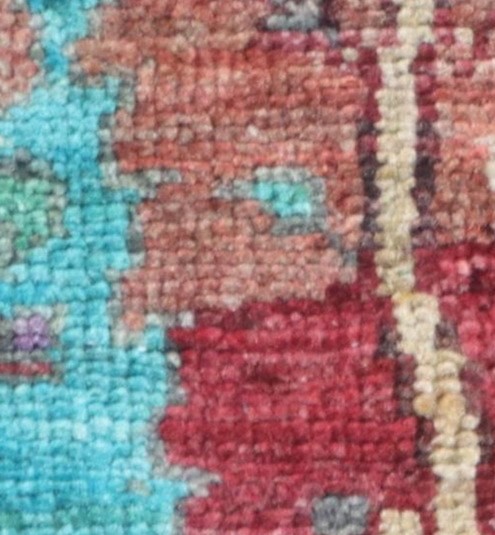 Nomad Collection - Gabbeh - 5' 1" x 6' 4" - Red & Rust Landscape Scene - Hand Knotted Wool Rug