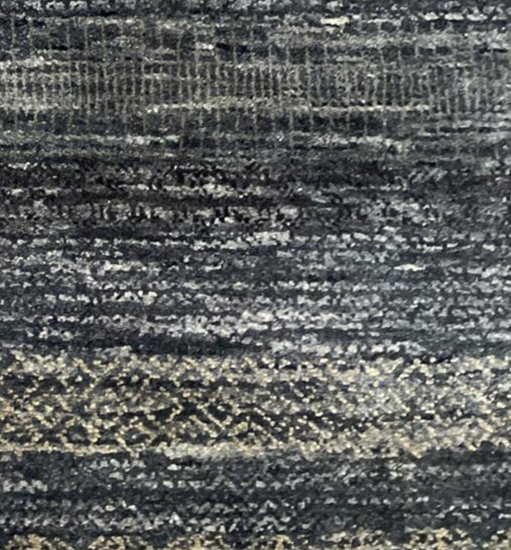 K2 Collection - 8'x11' & 9'x12' - Blue, Grey, Cream - Tribal Stripe Pattern - Hand Knotted Area Rug