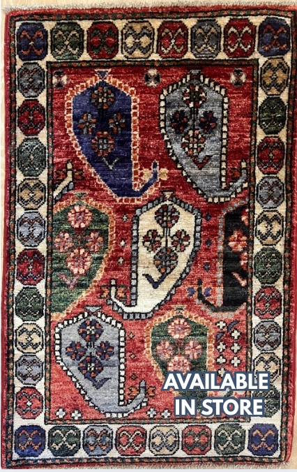 Nirvana Collection - 2' x 3' Rug - Red Multicolor - Hand Knotted Traditional Classic Wool Rug