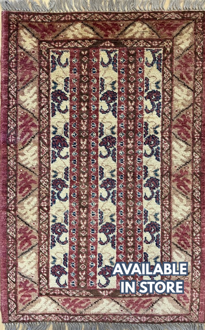 Oushak - 2' 02" x 3' 03" Rug - Rose & Ivory - Hand Knotted Traditional Classic Wool Rug
