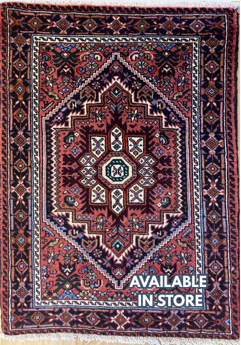 Persian Gholtogh - 2' 00" x 2' 08" Rug - Red Multicolor - Hand Knotted Traditional Classic Persian Wool Rug